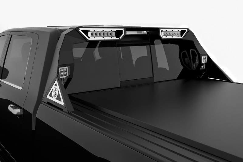 Dodge 1500 Headache Rack - Road Armor - iDentity w/Pods/Dual 10in Pod/Brake Lamp Relief/Ring - Raw - `10-`19 Dodge 1500 Headache Rack - Road Armor - iDentity w/Pods/Dual 10in Pod/Brake Lamp Relief/Ring - Raw - `10-`19